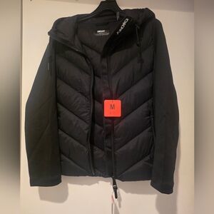 DKNY Quilted Mix Media Lightweight Puffer Jacket
